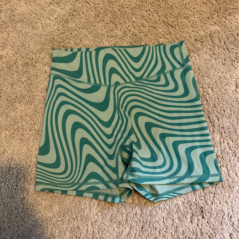 Green Patterned Women's Shorts